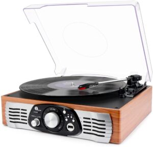 1 BY ONE Belt-Drive 3-Speed Stereo Record Player