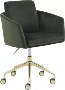 Amazon Brand – Rivet Bertha Mid-Century Velvet-Upholstered Swivel Office Chair