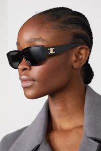 Celine D-frame Acetate and Gold-tone Sunglasses