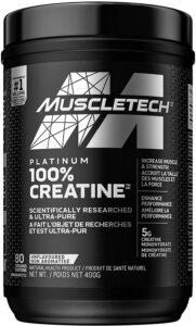 Creatine Monohydrate Powder, MuscleTech Platinum Creatine Powder, Pure Micronized Creatine Powder, Post Workout Supplement, Muscle Recovery, Muscle Builder, Mass Gainer, Unflavored (80 Servings)
