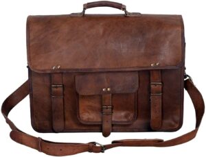 Komal's Passion Leather 18 Inch Men's Vintage Leather Briefcase Laptop Messenger Bag