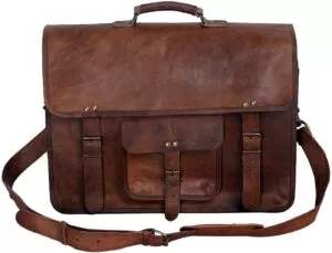 Komal's Passion Leather 18 Inch Men's Vintage Leather Briefcase Laptop Messenger Bag