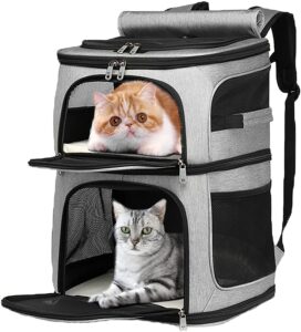 MOV COMPRA Double Layer Cat Carrier Backpack Removable Cat Carrier for 2 Cats