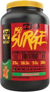 MUTANT ISO SURGE – Pure whey protein Isolate powder, low carb, low fat, digestive enzyme boosted (Gingerbread Cookie, 727 g)