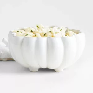 Marine White Ceramic Pumpkin Serving Bowl