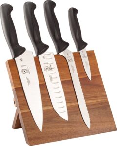 Mercer Culinary 5-Piece Millennia Knife & Magnetic Acacia Board Set
