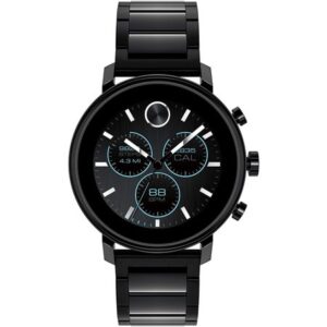 Movado Connect 2.0 Unisex Powered with Wear OS by Google™ Stainless Steel and Ionic Plated Black Steel Smartwatch