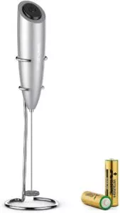 SIMPLETASTE Electric Milk Frother for Cappuccinos and Latte with Stainless Steel Whisk and Stand