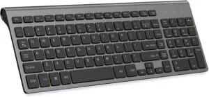 Wireless Keyboard J JOYACCESS 2.4G Slim and Compact Wireless Keyboard-Black and Grey