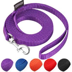 AMAGOOD 6 FT Cat/Dog Leash, Strong and Durable Traditional Style Leash with Easy to Use Collar Hook,Cat/Dog Lead Great for Dog/Cat(Purple,3/8