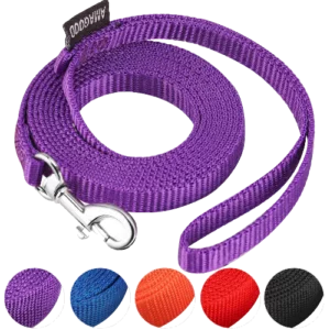 AMAGOOD 6 FT Cat/Dog Leash, Strong and Durable Traditional Style Leash with Easy to Use Collar Hook,Cat/Dog Lead Great for Dog/Cat(Purple,3/8