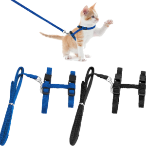 miwi 2 Pieces Cat Harness and Leash for Walking, Adjustable Nylon Harness Cat Leash, Adjustable Soft Kittens Vest, Cat Harness and Leash, for Small Cats and Rabbits